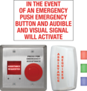 Ensemble de système d’appel d’urgence CX-WEC10BK2 avec bouton-poussoir combiné et indicateur à DEL et plafonnier à DEL multicolore:  